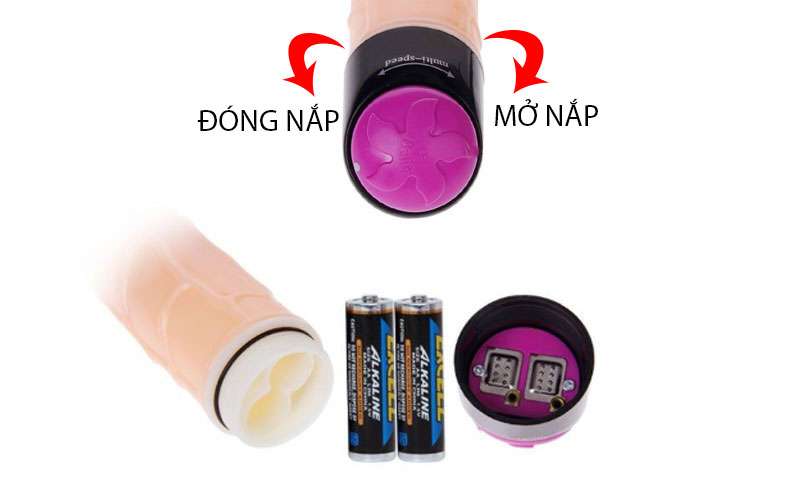 Cách nắp pin cho dương vật giả rung ngoái 2 pin